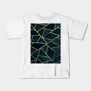 Deep Teal Stone Kids T-Shirt